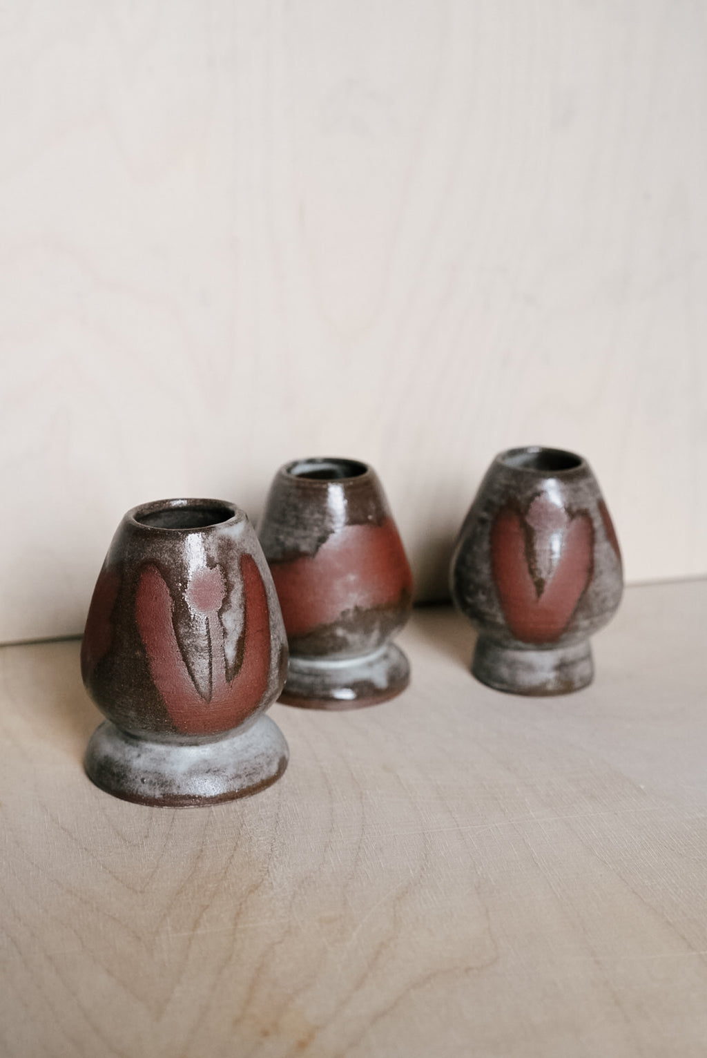 YO matcha whisk holder with flowers