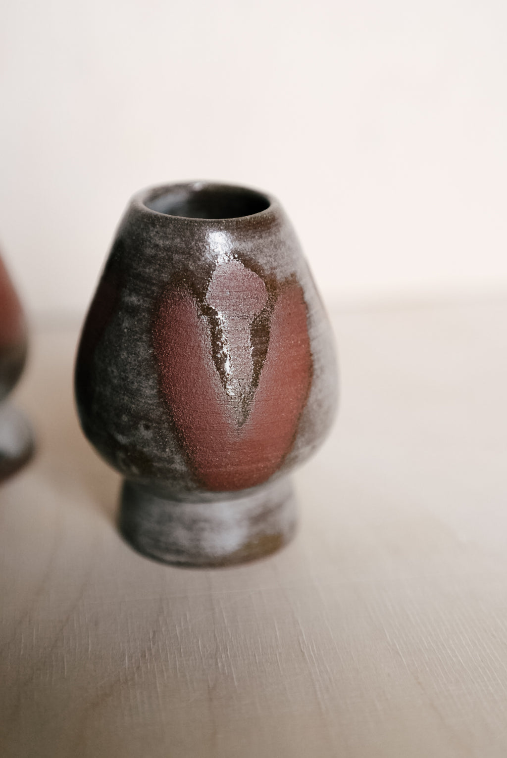 YO matcha whisk holder with flowers