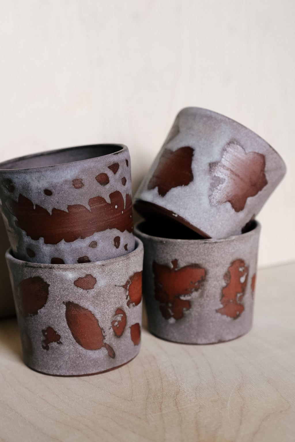 YO cup with abstract flowers
