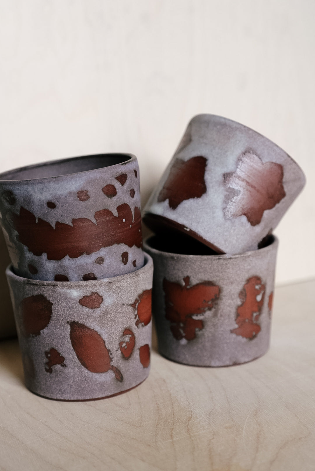 YO cup with abstract flowers