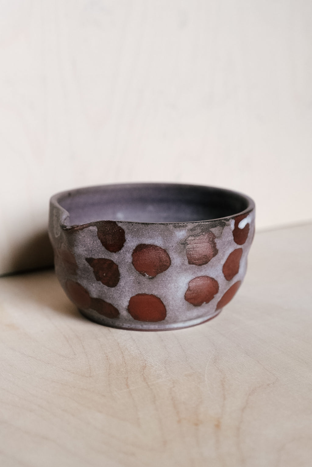 YO matcha bowl with dots